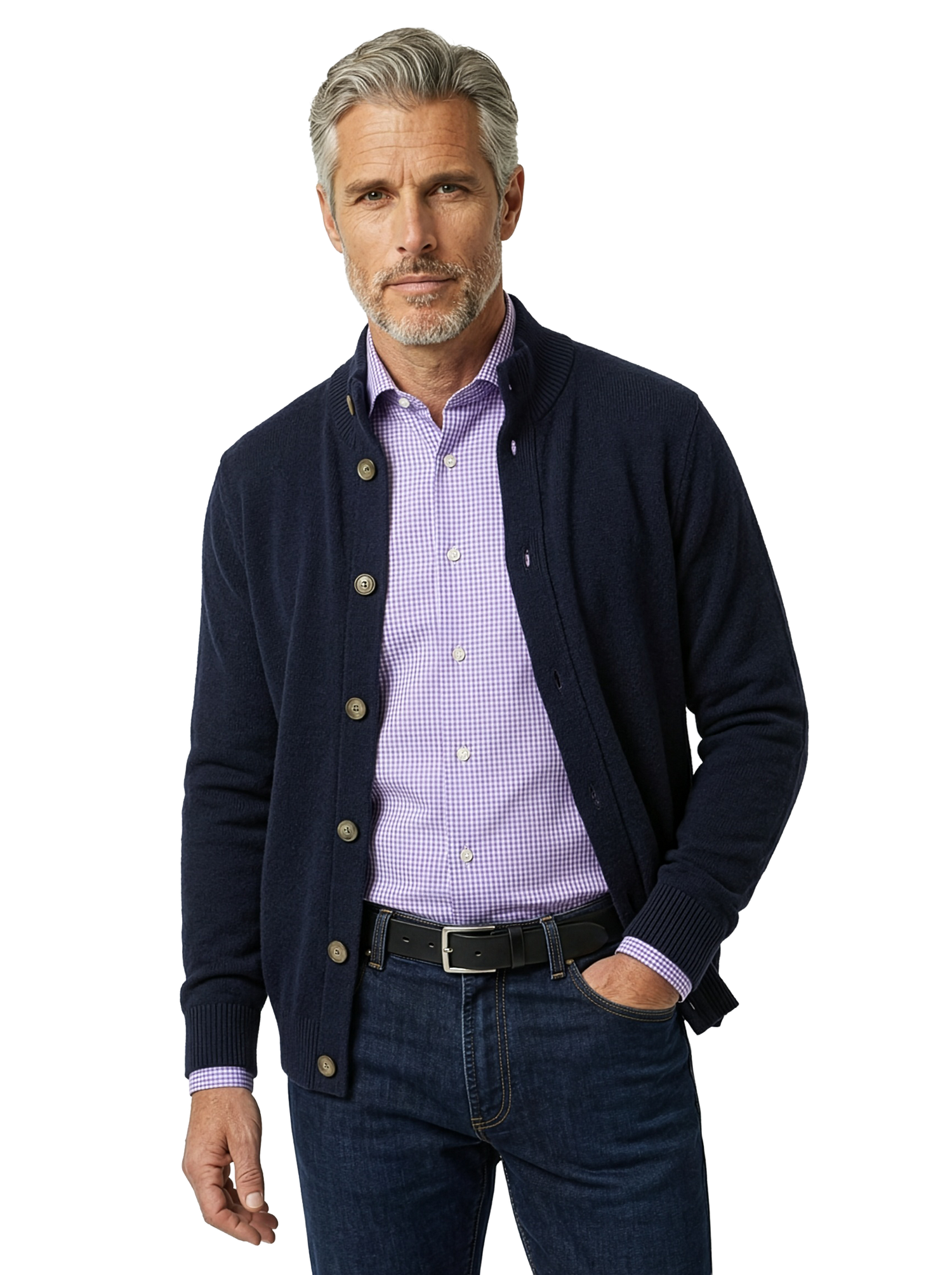 Cardigan mezzo collo