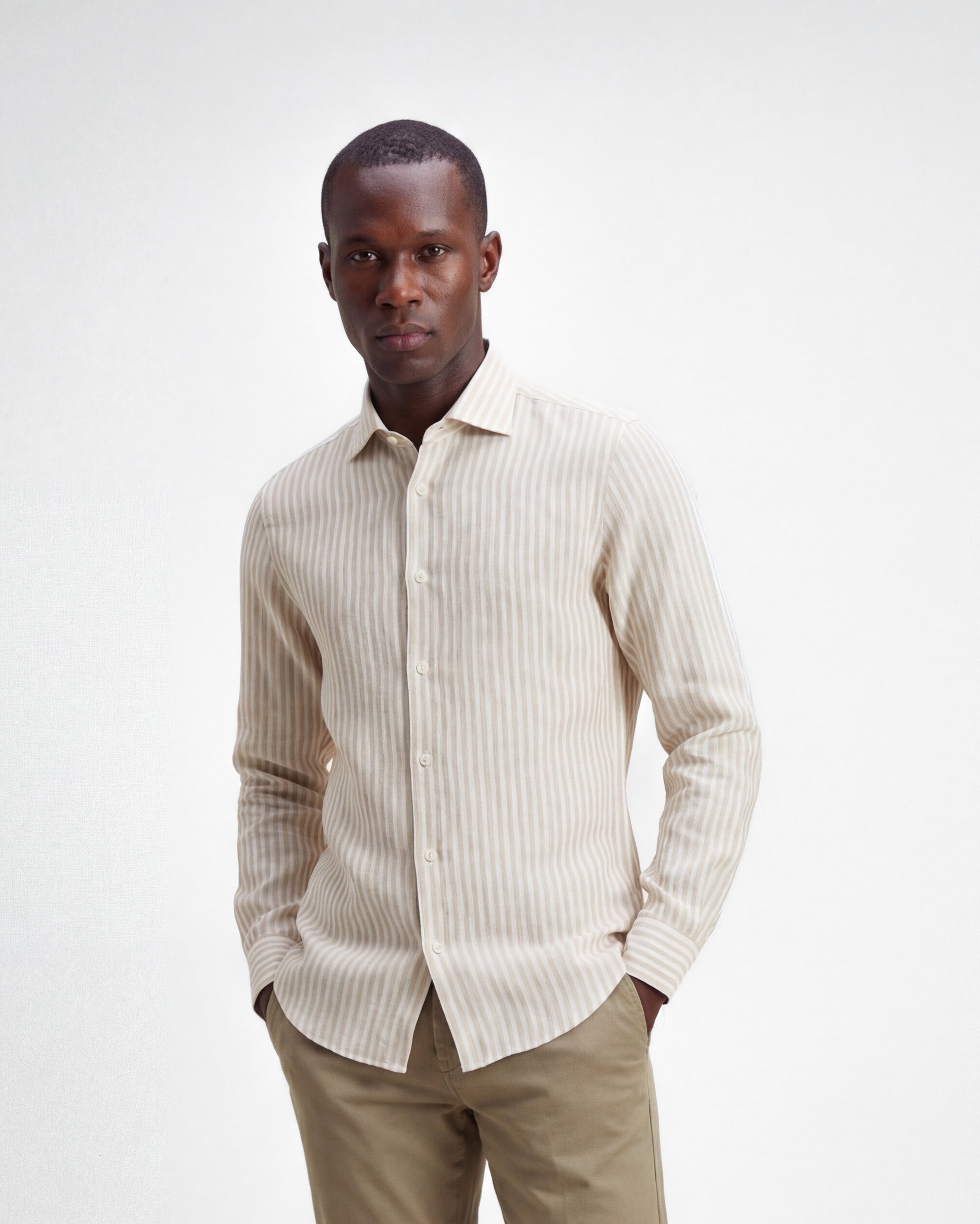 Camicia in lino a righe