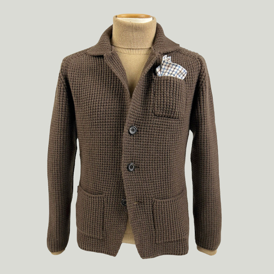 Men's Knitted  Jacket  in mixed wool