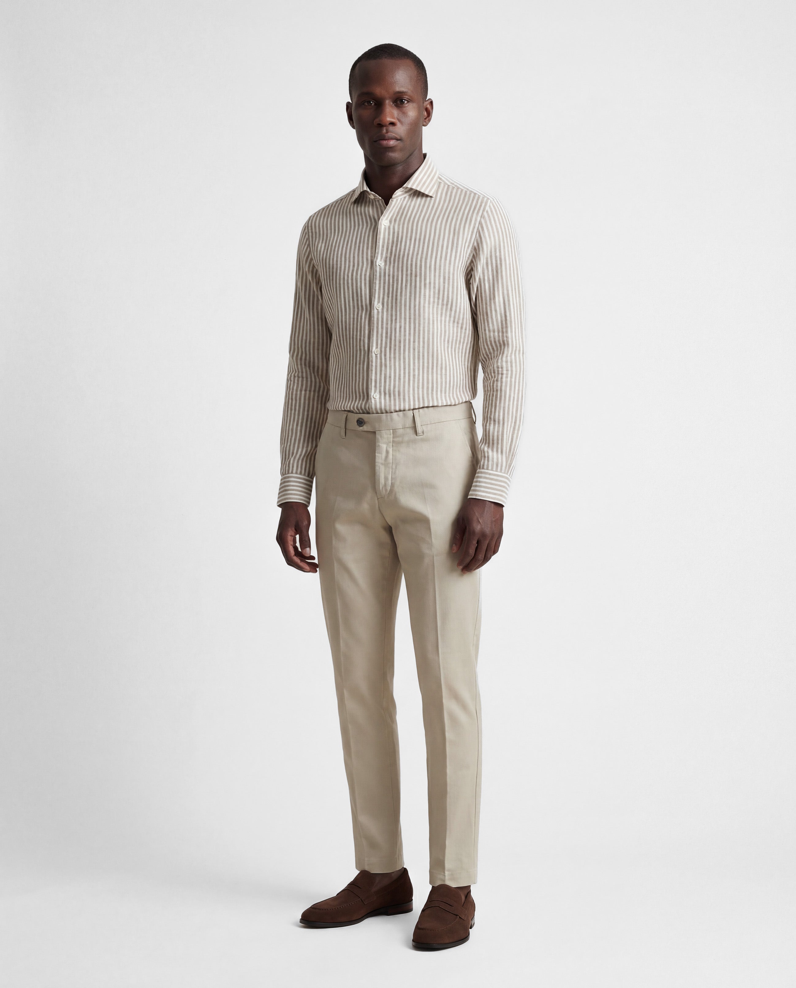 Camicia in lino a righe