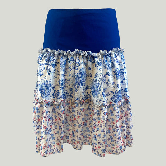 Women's Cotton Knee-length Skirt with ruffles