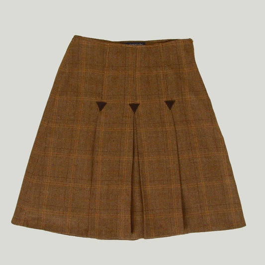 Women's Tartan Pleated Skirt in mixed wool