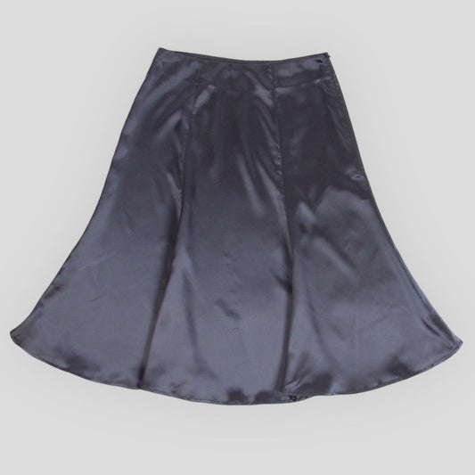 Womens Flaired Satin Skirt
