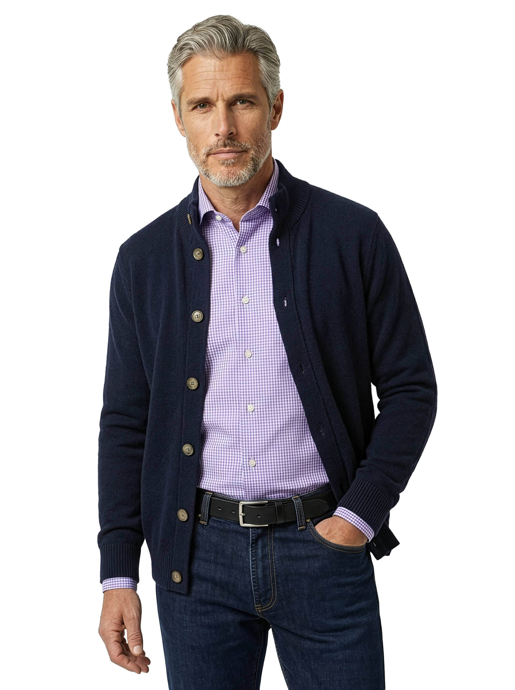 Cardigan mezzo collo