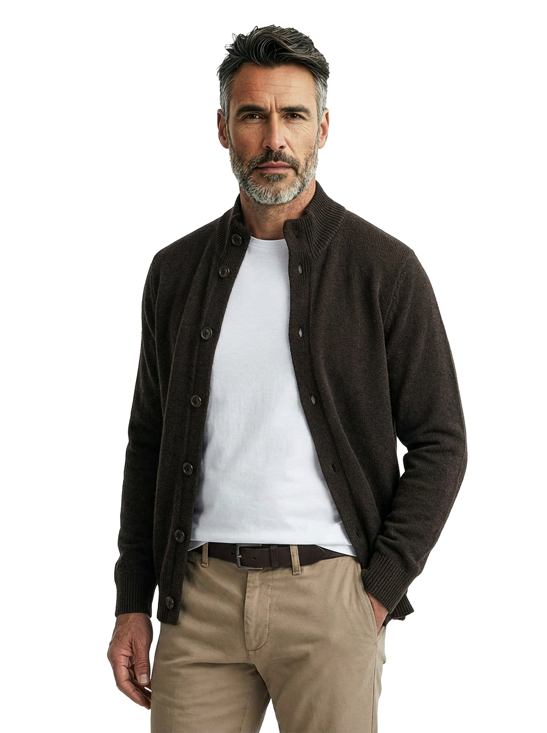 Cardigan mezzo collo