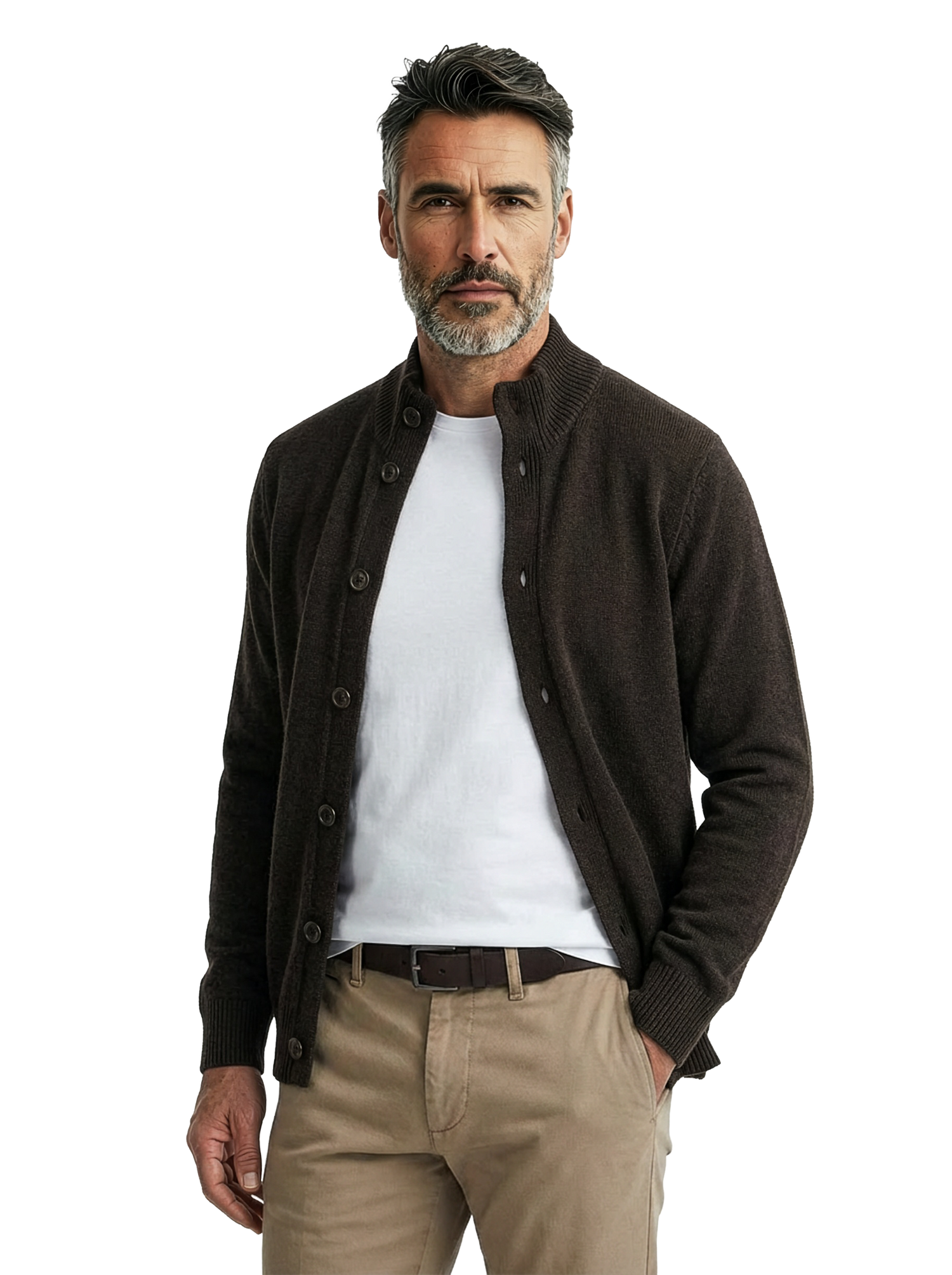 Cardigan mezzo collo