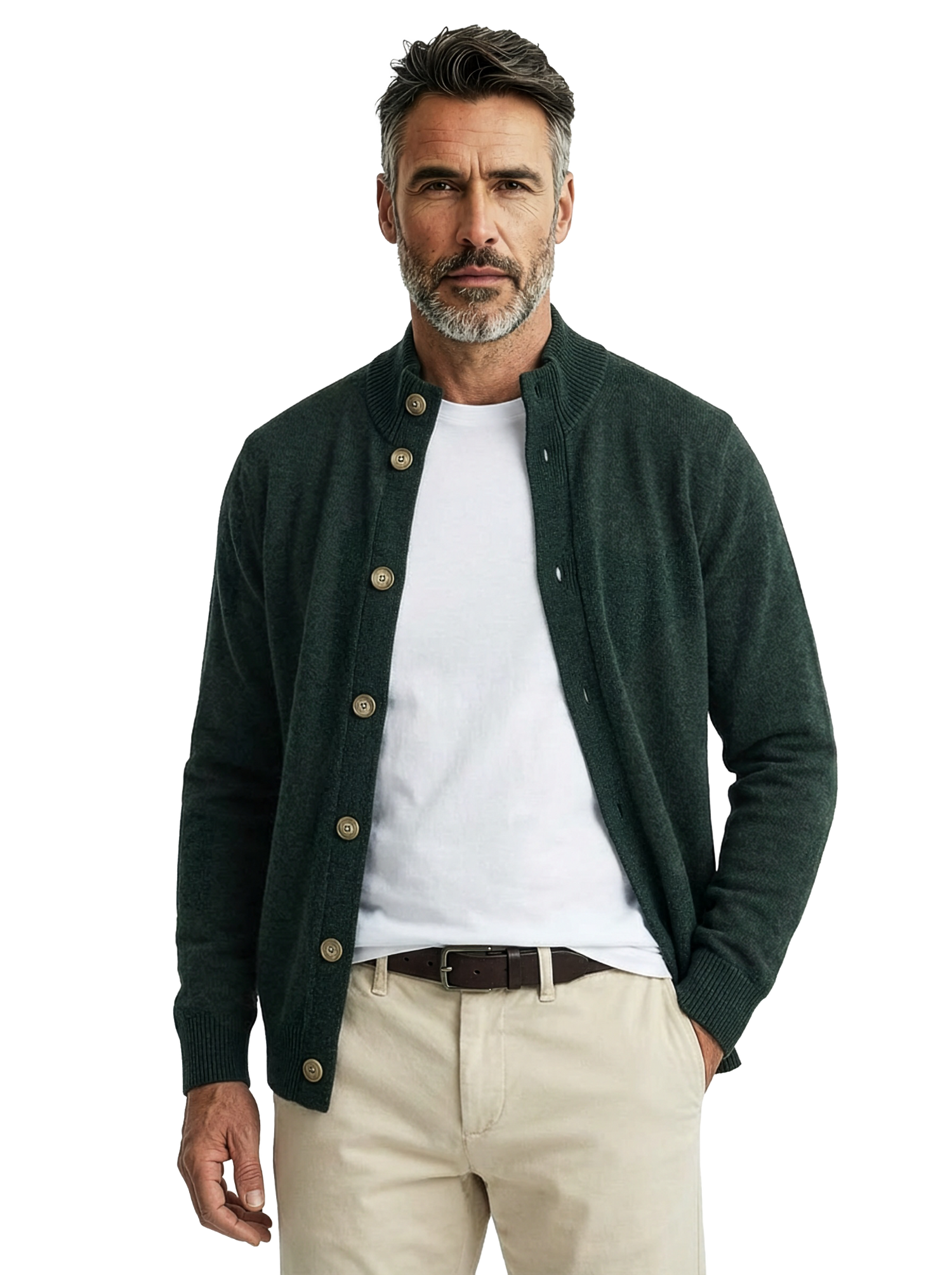 Cardigan mezzo collo