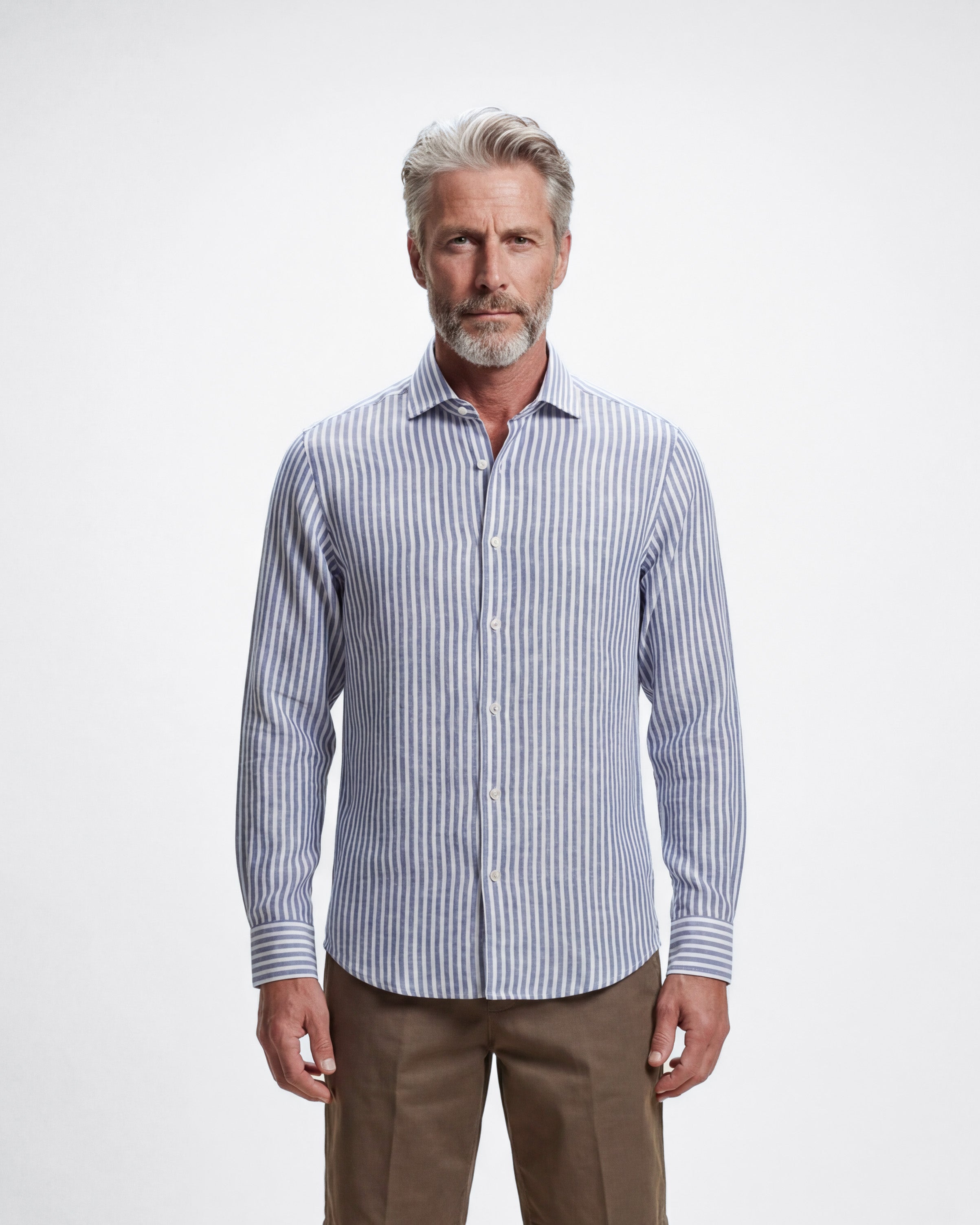 Camicia in lino a righe