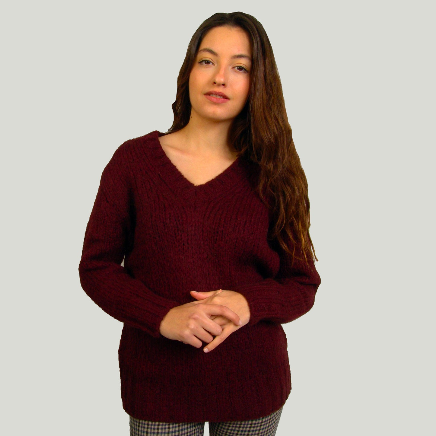 Women's Oversize V-neck Sweater