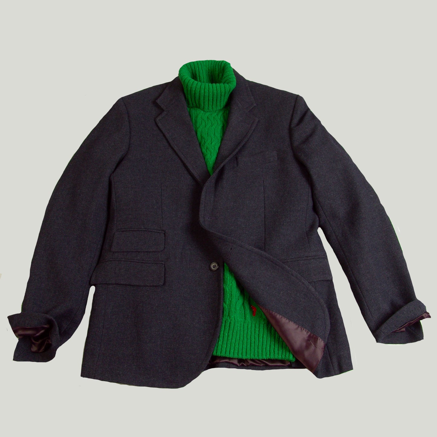 Men's Two-button Jacket with ticket pocket in Wool