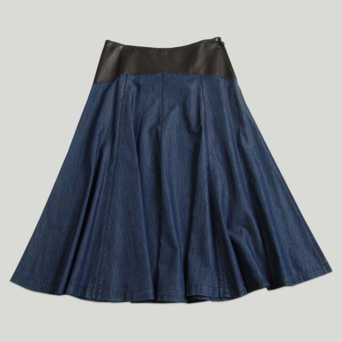 Women's Godet Skirt in denim