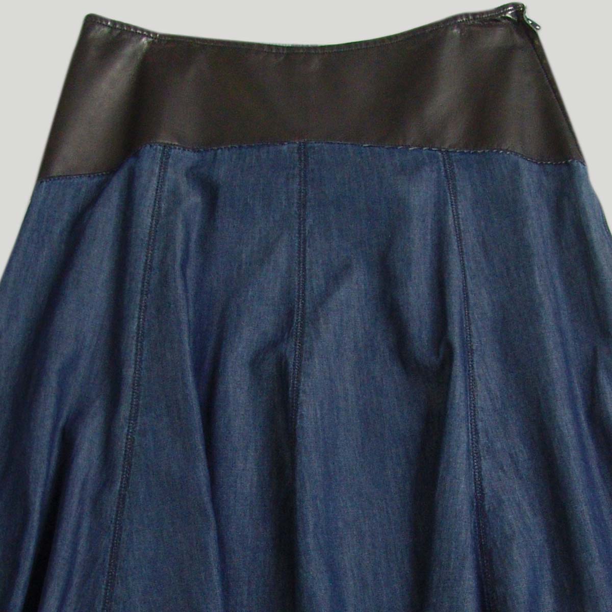 Women's Godet Skirt in denim