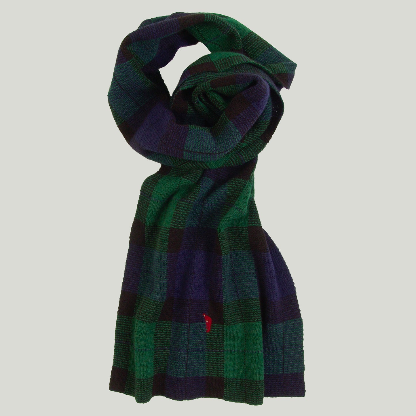 Tartan knitted scarf