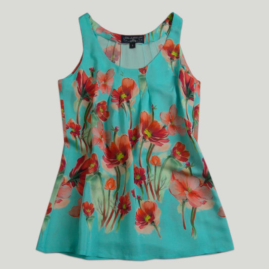 Sleeveless Floral Blouse for Woman